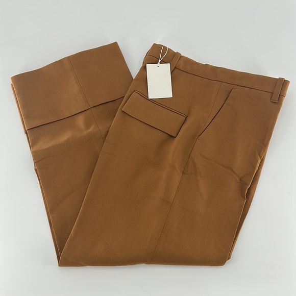 COS Cuffed Wide Leg Pants in Dark Tan, US10 - Picture 2 of 10